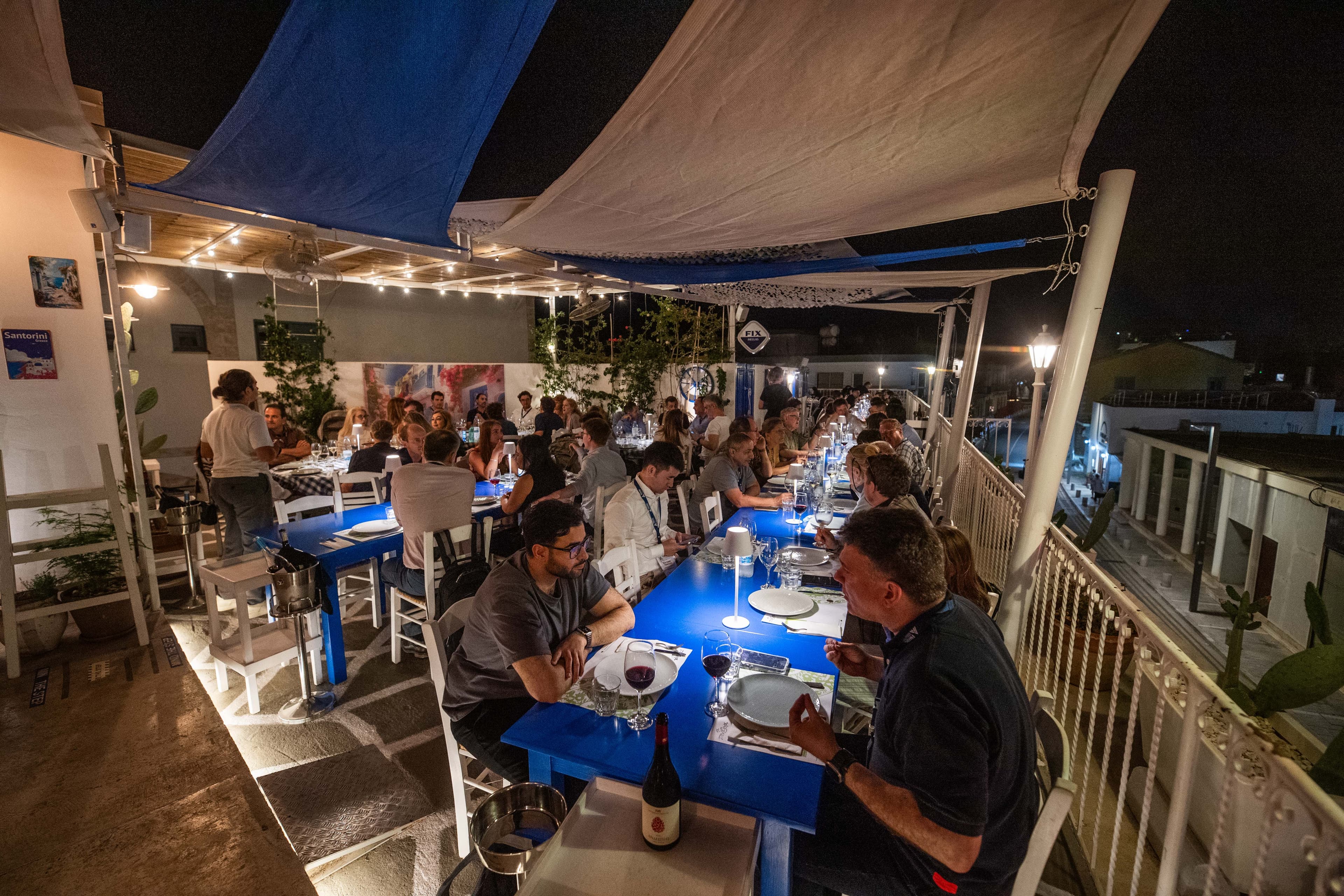 Ta Pinakia summer terrace buzzing at night